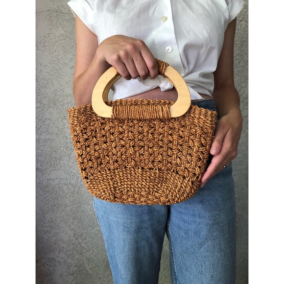 vintage macrame purse